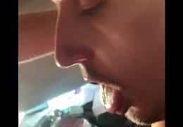 Otro camionero hetero me folla la boca